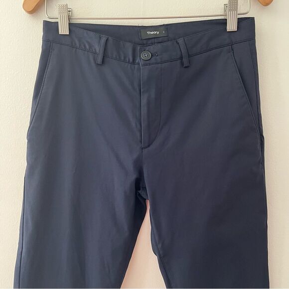 Theory Pants Flex Flat Front Performance Chino Pants Navy Blue Size 30 - Picture 3 of 9